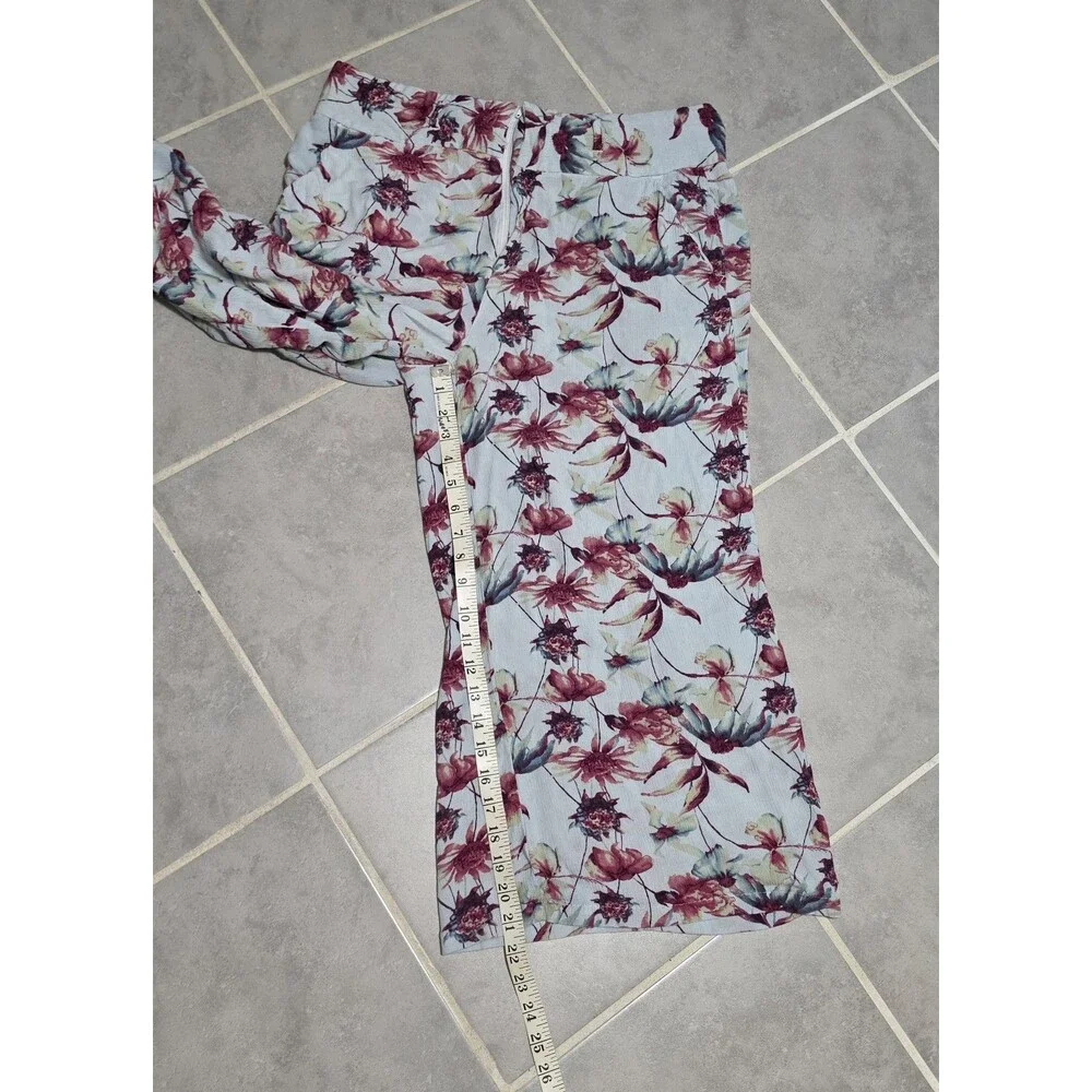 Signature Studio Women's Floral Wide Leg Culottes Pants Size L Pockets